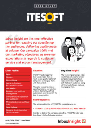 B2B marketing case study of iTESOFT