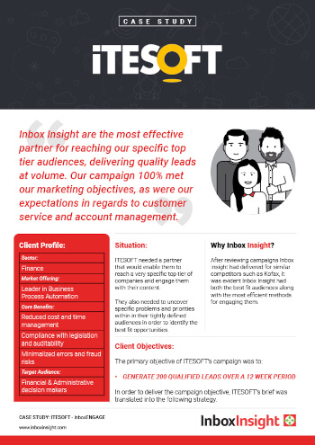 B2B marketing case study of iTESOFT